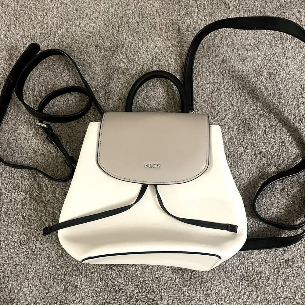 DKNY White and Gray convertible backpack bag